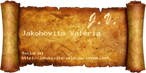 Jakobovits Valéria névjegykártya